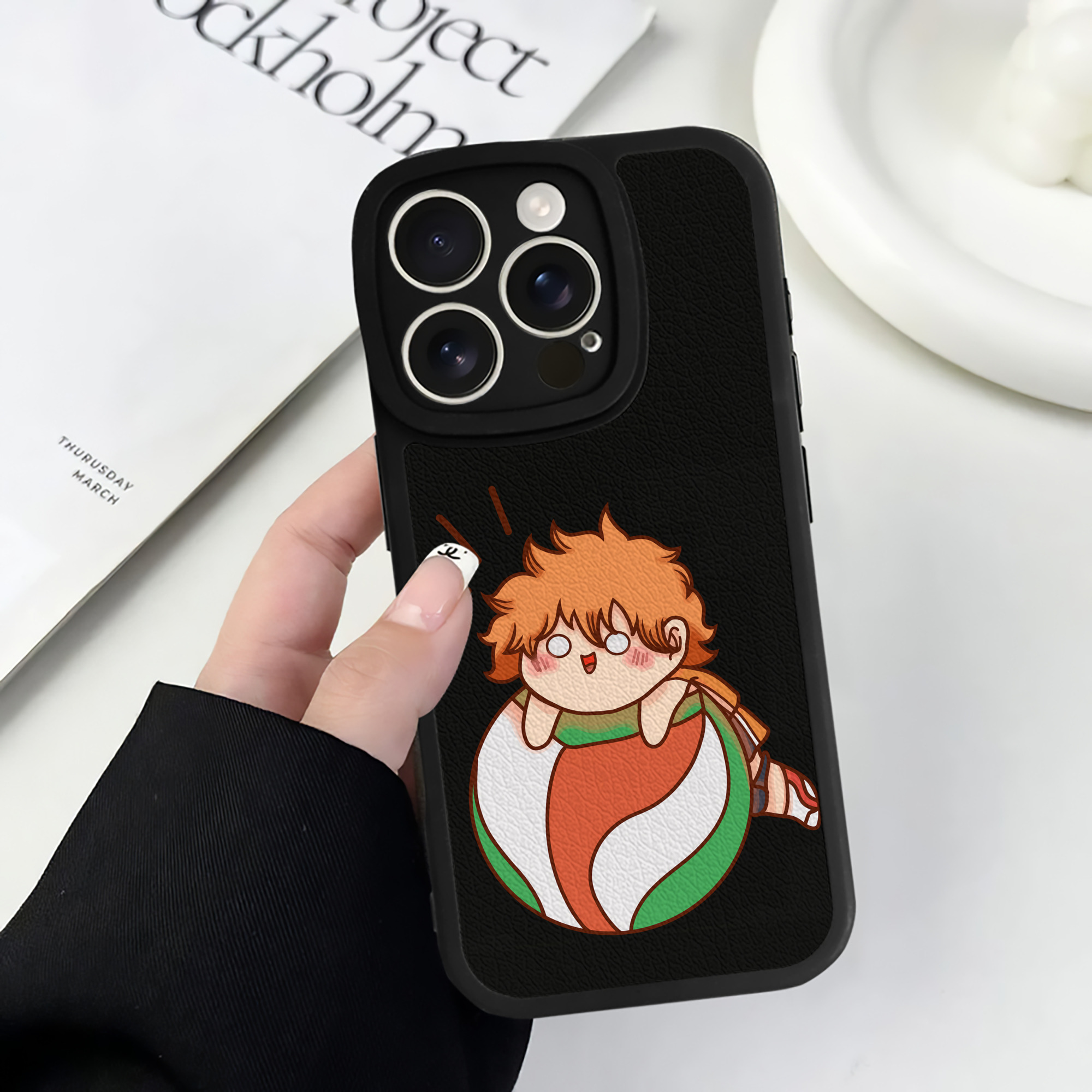 （画像用） ハイキュー!! Haikyu!! 【iPhone 16シリーズ対応】シリコンスマホケース（レザー調） 材質：シリコン